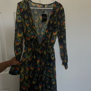 Ostrich print maxi dress